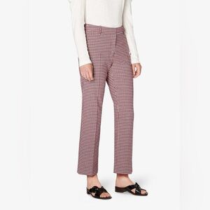 Derek Lam 10 Crosby Fitted Straight Leg Trouser Checkered Size 10